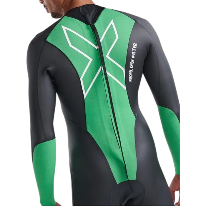 2024 2XU Mens Propel Open Water Swim Wetsuit MW7144c - Black / Bright Green